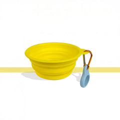 Dog Bowl Pet Collapsible Bowl with Carabiner, Portable Silicone Pet Feeding Water Bowl for Dogs Cats, Foldable Travel Bowl for Walking Hiking Camping Traveling