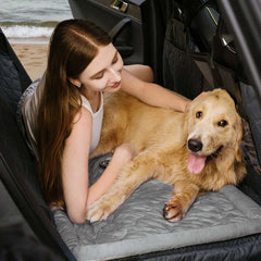 Cooling Dog Car Seat Cover for Back Seat, Waterproof Pet Car Seat Protector with Side Flaps, Non-Slip Dog Car Mat Hammock for SUV Truck Sedan, Durable Scratch Resistant Travel Bed for Dogs