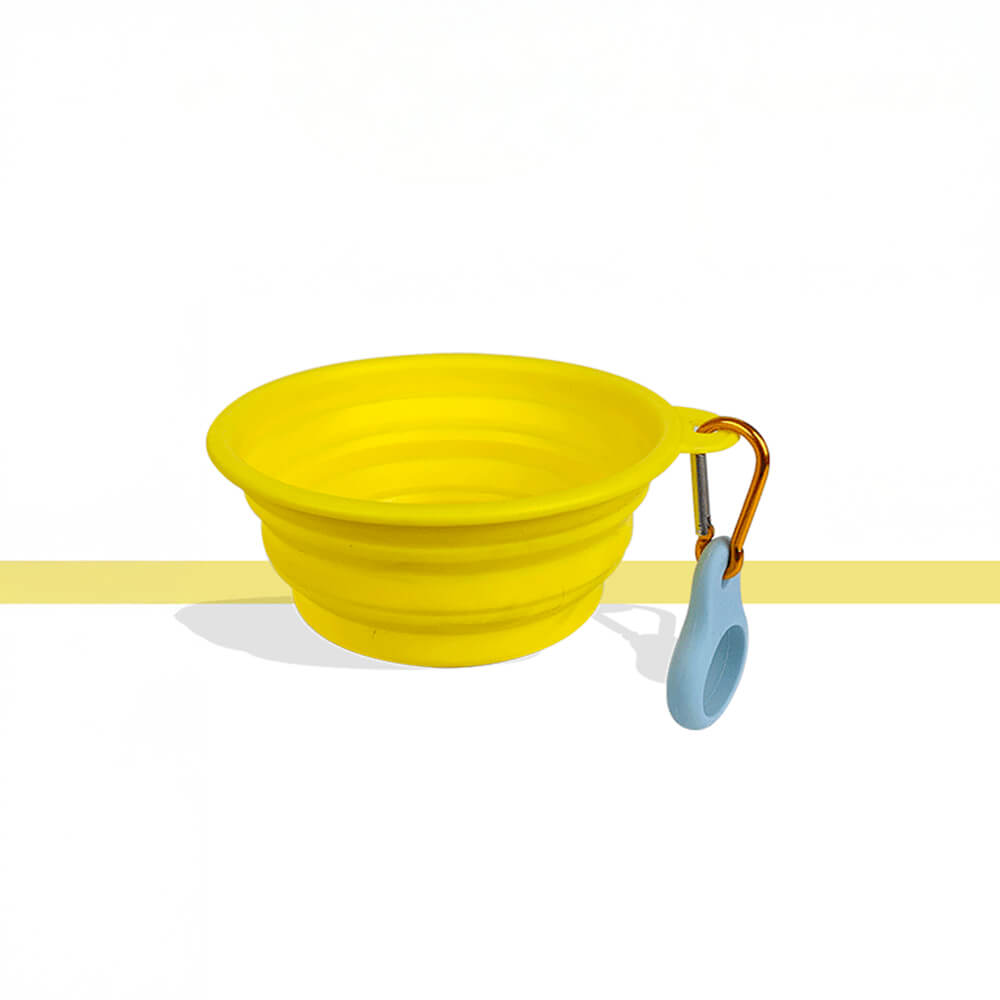 Dog Bowl Pet Collapsible Bowl with Carabiner, Portable Silicone Pet Feeding Water Bowl for Dogs Cats, Foldable Travel Bowl for Walking Hiking Camping Traveling